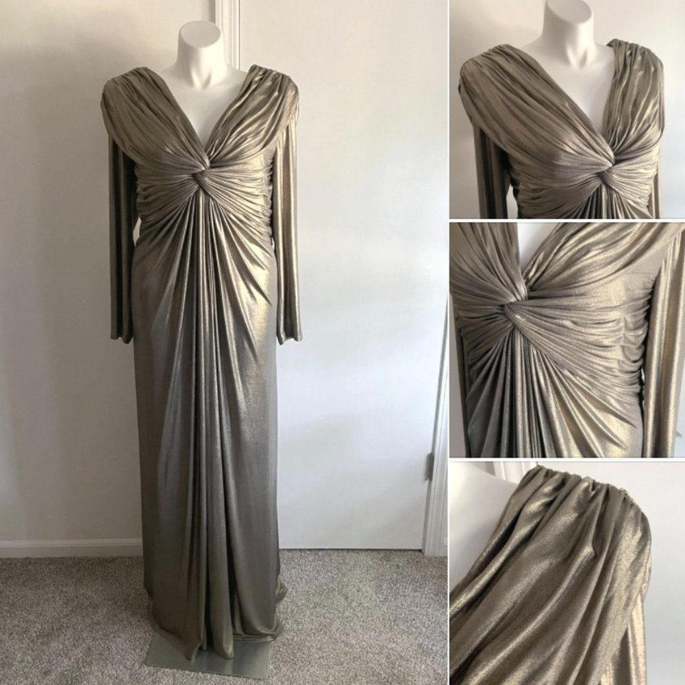 Metallic Gold Gown by Tadashi, Size 3X